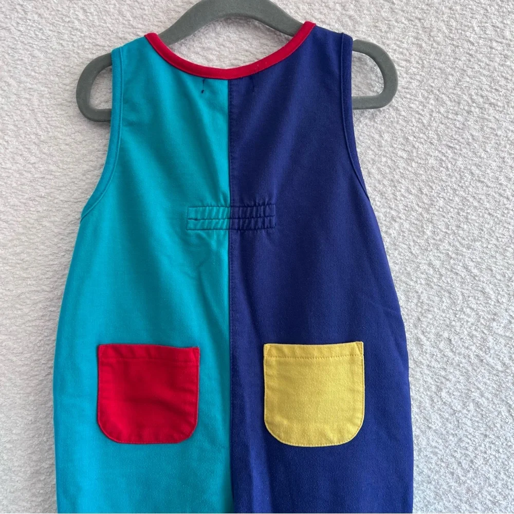Gymboree Vintage Colorblock 90s Blue One‎ Piece Romper Size 18-24 Months/Small